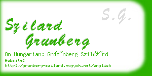 szilard grunberg business card